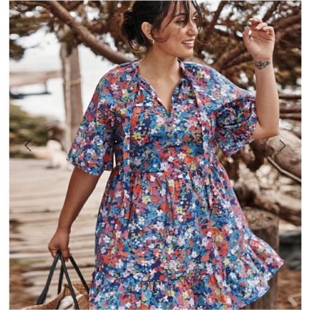 Summersalt The Tie Neck Tiered Dress | XLarge | Painted Meadows